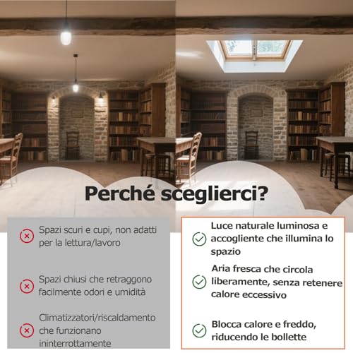 Miniatura 2 de Manual Claraboya Techo, Tragaluz De Tejado Para Techo De La Casa Sala De Sol Ático Sótano Iluminación Del Día, Ventana Techo Con Doble Vidrio Templado Y Aleación De Aluminio Marco