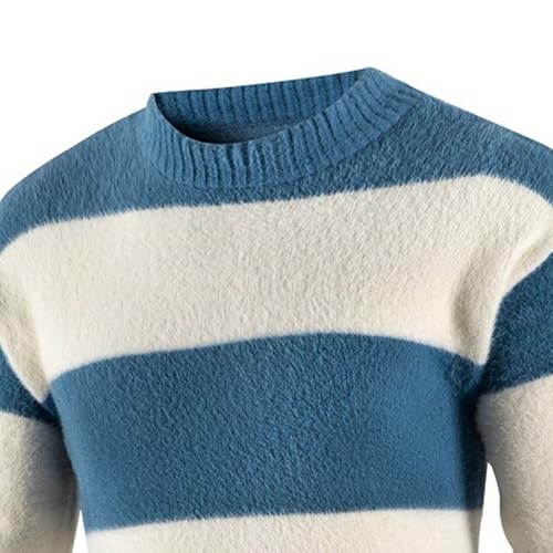 Maiyifu-GJ Men's Striped Knitted Pullover Casual Color Block Slim Fit Sweater Crewneck Long Sleeve Patchwork Sweaters2