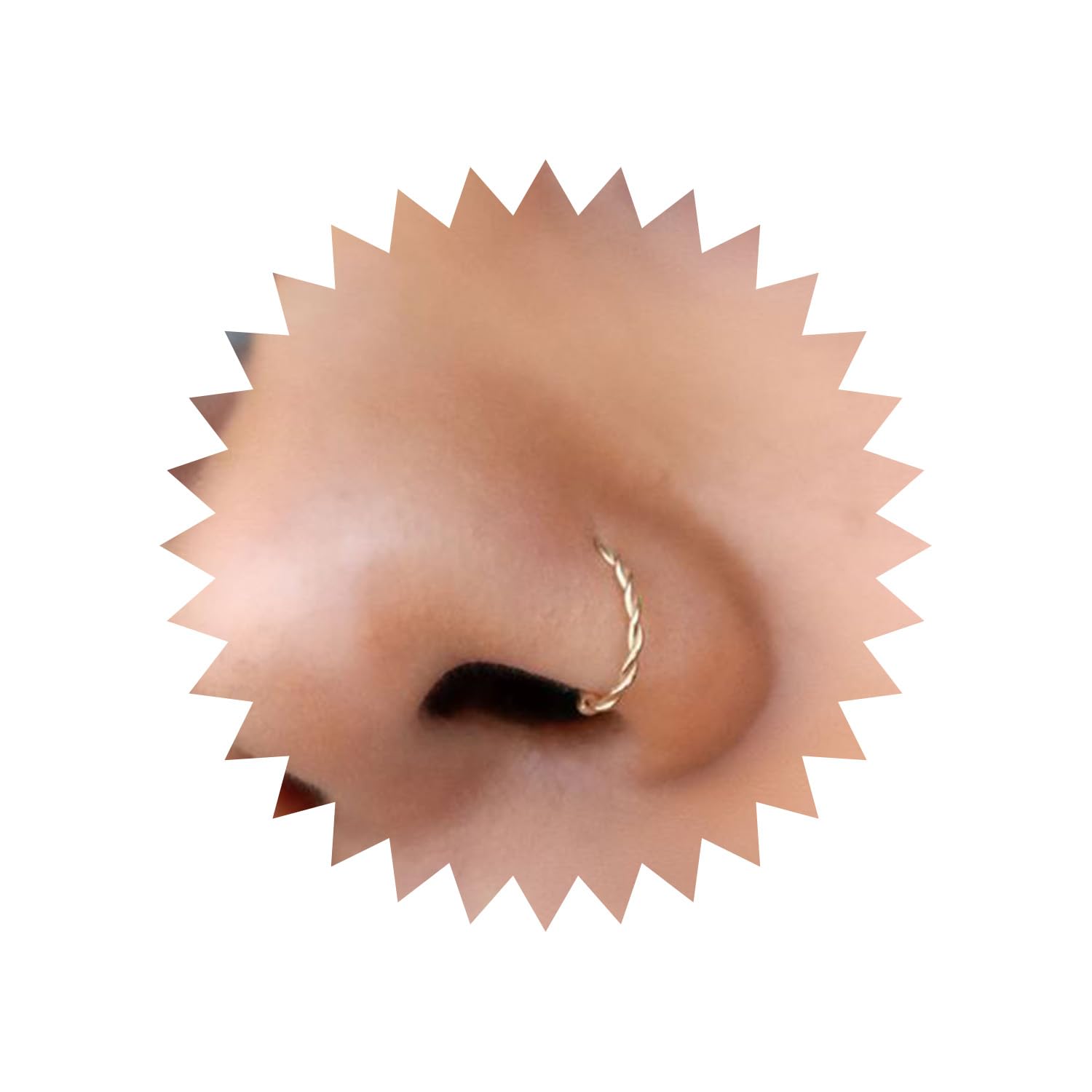 Wendalern Oro Torcido Cuerda Nariz Anillos Minimalista Tribal Hecho A Mano Nariz Anillo Tornillo Acero Inoxidable Nariz Anillos Pendientes Cuerpo Piercing Joyería para Mujeres Adolescentes Niñas