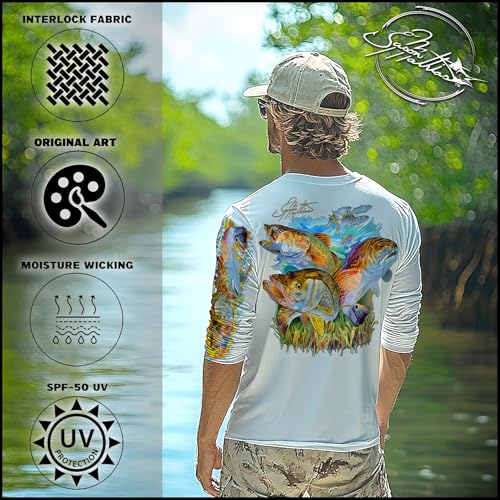 Men’s “Inshore Slam” Comfortable Fishing Shirt-UPF 50+ Interlocking Fabric, Quick-Dry, Ideal for Anglers (JM010)3