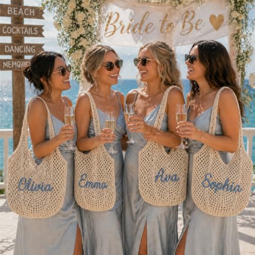 Bolso playero personalizado de crochet para mujer miniatura 2