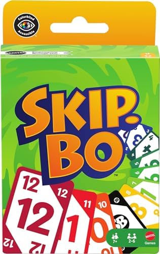 ​Mattel Games Skip-Bo Card Game for Kid, Adult & Family Nights, Color Blind Accessible Deck for 2 to 6 Players Ages 7+ - 5