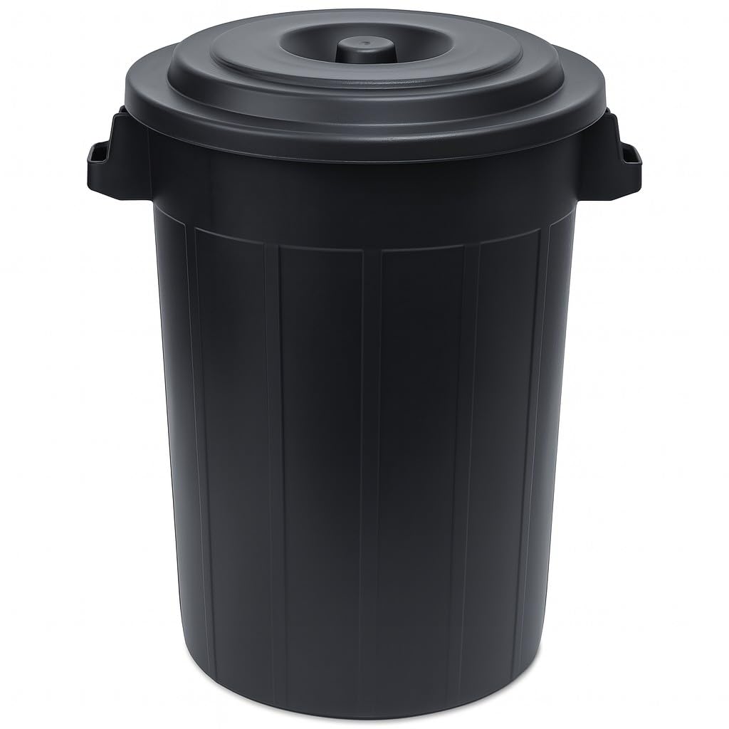 YourCasa Poubelle 70 L - Poubelle avec couvercle verrouillable - Poubelle avec poignées de transport pour jardin - Poubelle à nourriture ou récupérateur d'eau de pluie petit - Citerne à eau / Poubelle