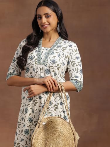 Image of Libas Printed Cotton Straight Kurta for Women