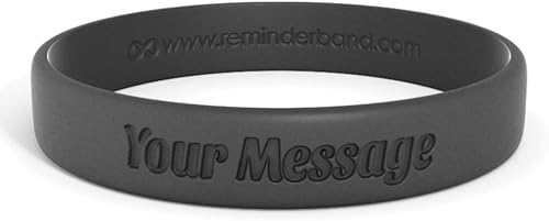 Reminderband - Pulsera clásica de silicona 100 personalizada Pulsera de goma de silicona personalizada Personalizable eventos regalos apoyo causas