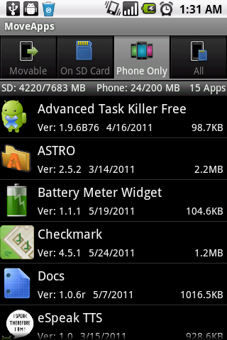 MoveApps - App 2 SD Free
