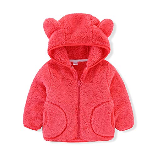 Toddler Boys Girls Hooded Jacket Baby Hoodie Winter Warm Solid Color Coat Zip-up Bear Ear Sweater Fall Clothes2