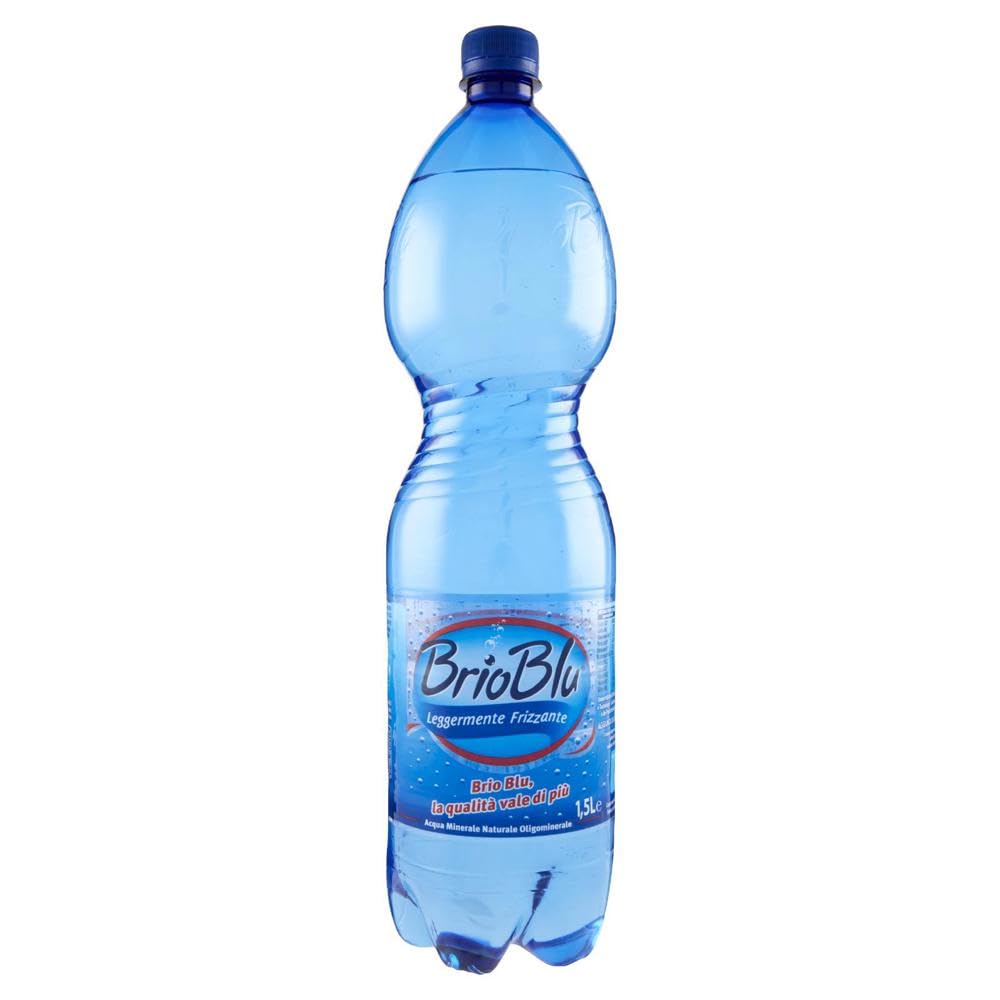 Acqua Brio Blu Leggermente Frizzante, 1,5 L, Confezione da 12 Bottiglie, PET, Gualdo Tadino