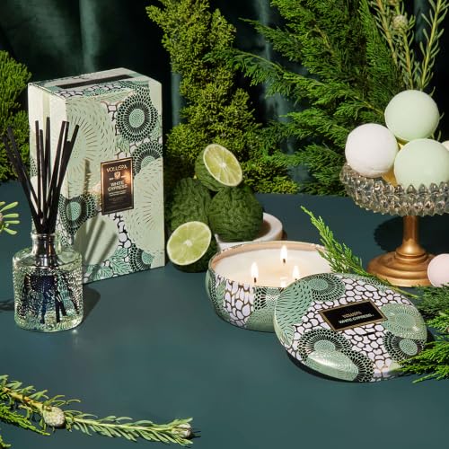Image of Voluspa White Cypress,Large Candle Jar,18 Ounce,100 Hour Burn Time, & Coconut Wax for Clean Burning,Handcrafted in the USA