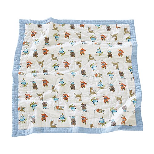 J-pinno Animals Rabbit Bear Fox Owl Baby Nursery Muslin Cotton Bed Quilt Blanket Crib Coverlet 43.5