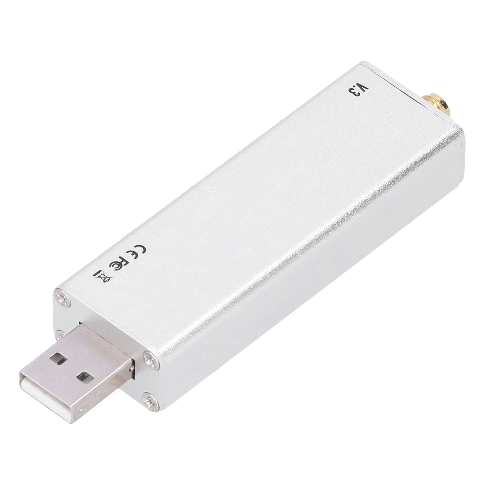 Receptor de Banda Completa de Aleación de Aluminio RTL-SDR Sintonizador de Banda Completa Estable Preciso de 0,1 MHz a 1,9 GHz para Llamadas de Intercomunicador para Radio FM
