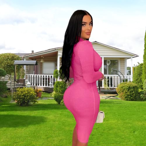 Image of Women's Fashion Sexy Elegant Comfortable Fit Vital V-Neck Knitted Short Sleeve Dress
