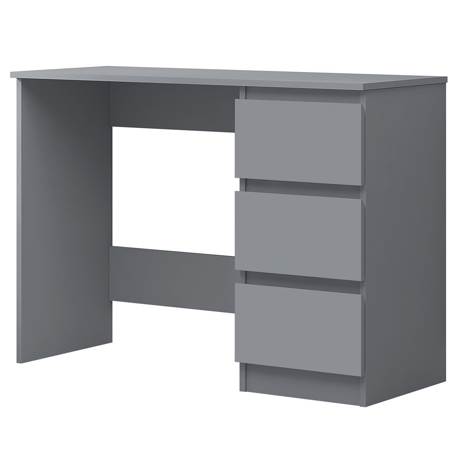 FWStyle Matt Dark Grey 3 Drawer Dressing Table 71.5 x 99 x 40cm — image 1