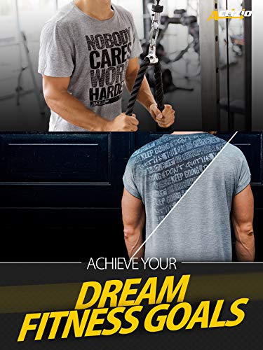 Actizio Men's Workout Shirt Sweat Activated Motivational Exercise Gym Moisture Wicking Fitness - Nobody Cares Work Harder3