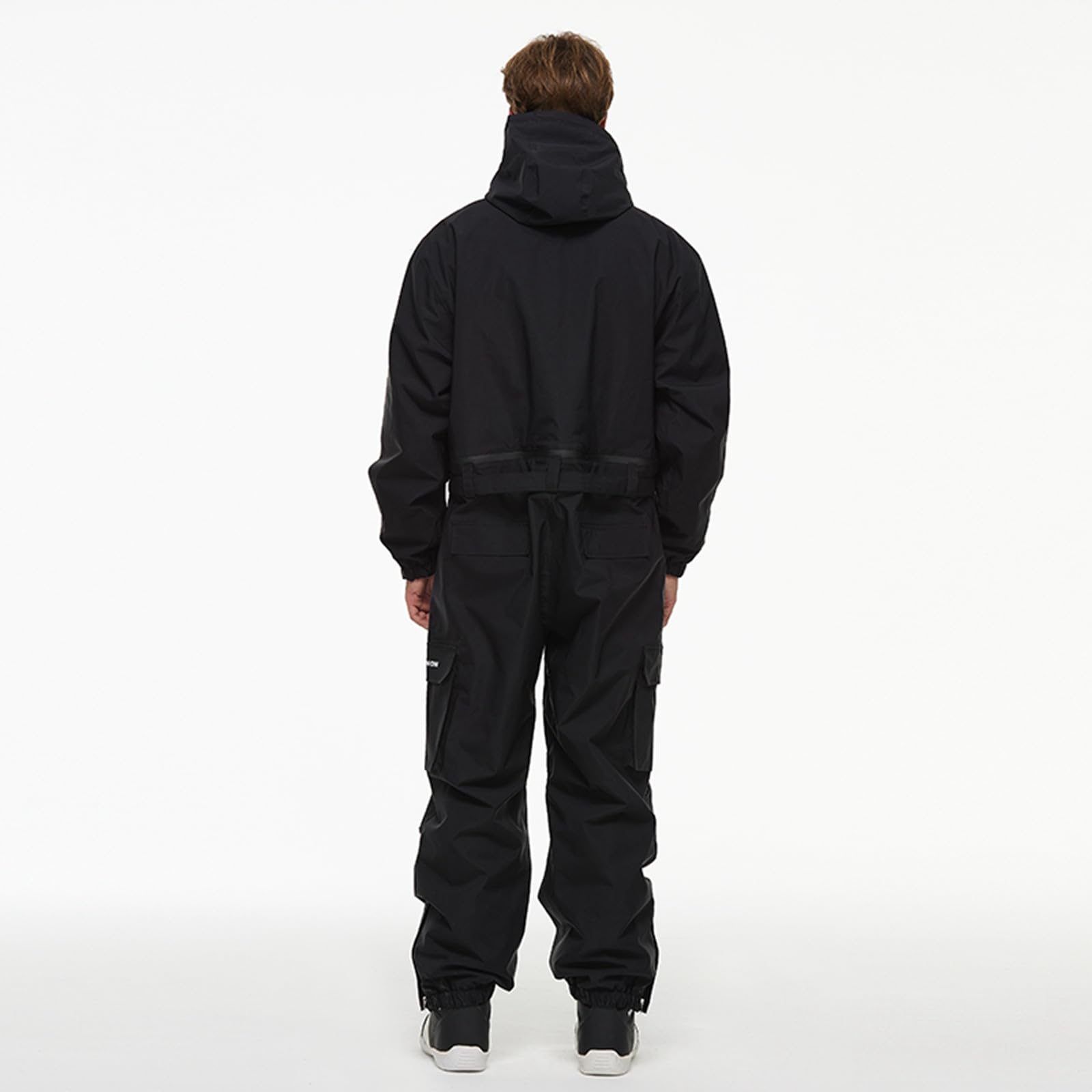 Generisch Tuta da sci invernale da uomo, impermeabile, con cappuccio, pantaloni da neve, pantaloni da snowboard, sportivi, per attività all'aria aperta, con tasche