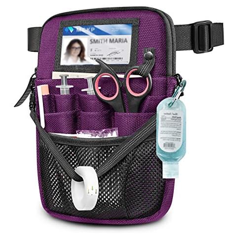 Nursing Bag for Nurse with Tape Holder, SITHON Multi Compartment Medical Gear Pocket Belt Pouch | Nurse Fanny Pack | Utility Waist Tool Organiser for Stethoscopes, Bandage Scissors and Other Supplies Cover