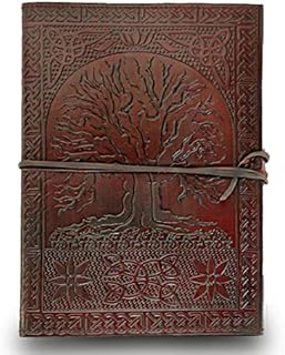 Handmade Large 10" Embossed Leather Journal Celtic Tree of Life Blank Personal Diary Notebook refillable Gift