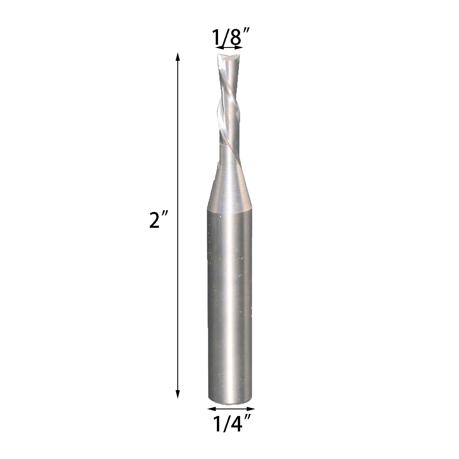 Ruhi DL320 Spiralfräser, 3 Rillen, niedrige Helix, nach unten geschnitten, CNC-Schaftfräser für Holzschnitzerei, Gravur, 0,3 cm x 0,6 cm x 5,1 cm, Schaft 1/4 Zoll