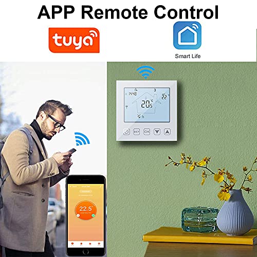 KETOTEK Thermostat Connecté WiFi Chauffage au sol Electrique 16A Alexa Google Home Compatible avec Sonde, Programmable Thermostat Plancher Chauffant electrique - Image 3