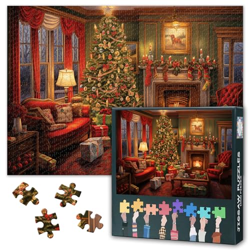1000 Pieces Christmas Room Puzzles Gifts for...