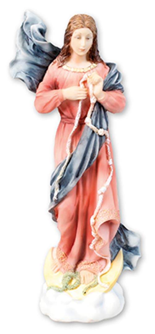 Cbc White Veronese Resin 8" Virgin Mary Lady Untier Of Knots Statue