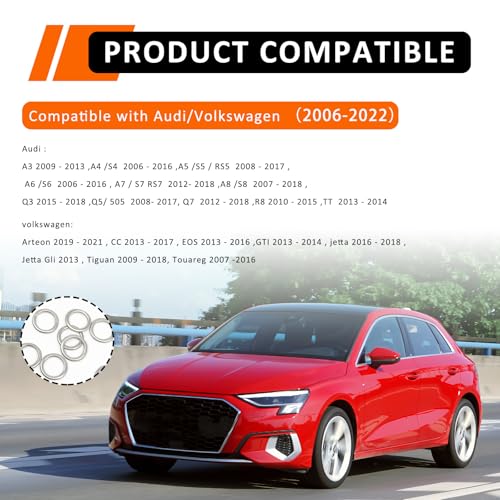 Image of 15PCS M14 Transmission Fluid and Oil Drain Plug Crush, 14mm Crush Washer Oil Drain Plug Part # PN N0138157 for Audi /Volkswagen A3 A4 S4 A5 S5 A6 S6 ALLROAD TT TTS ARTEON CC EOS GTI JETTA TAOS