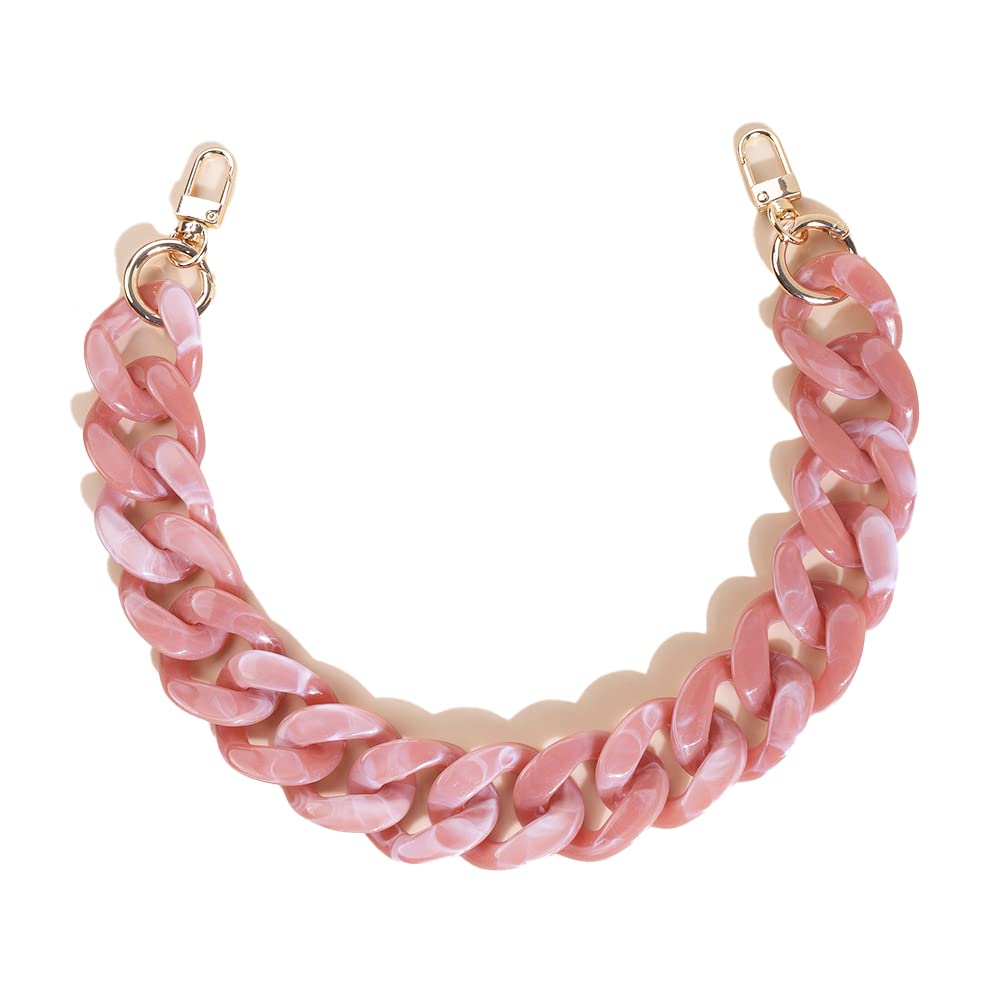 Wiwpar Acrylic Bag Straps Chains Purse Bag Handle Shoulder Straps Replacement Bag Chain with Buckle Handbag Decoration for Women (Color 7)