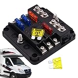 Scatola dei fusibili per automobili | Scatola di unzione J - Blocco fusibili Way, pannello fusibili impermeabile per navi con indicatore LED di avvertenza, copertura antiumidità, compatibile con Delr