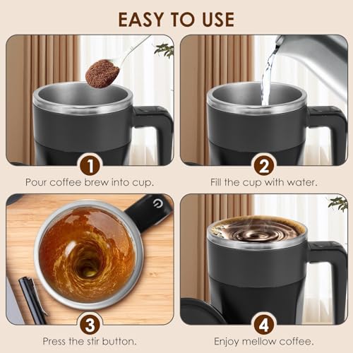 Taza de Café Auto Mezclante 400ml con Tapa Negra miniatura 4