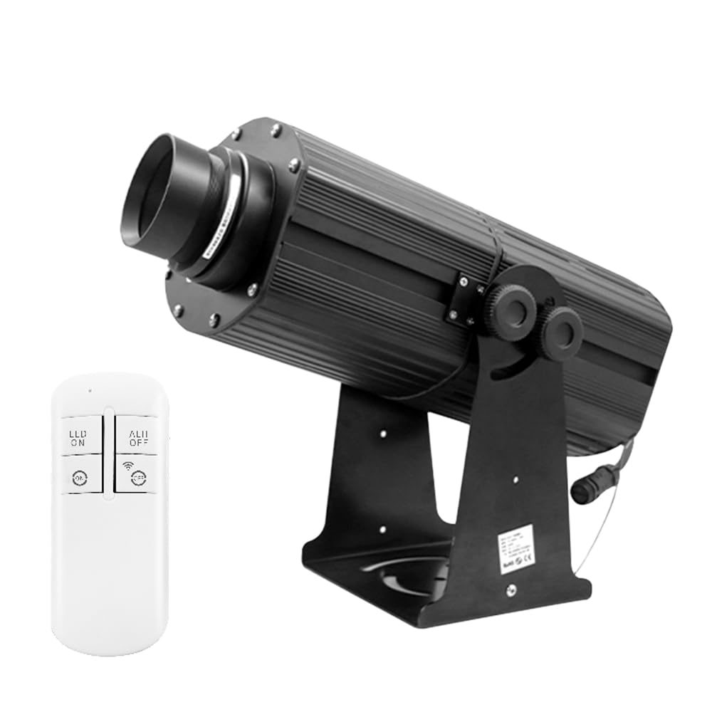 200W HD LED Logo GOBO Projector with Free Custom Glass GOBO,Rotating IP65 Waterproof GOBO Projector with Remote Control for Outdoor Hotel Company Store Advertising.