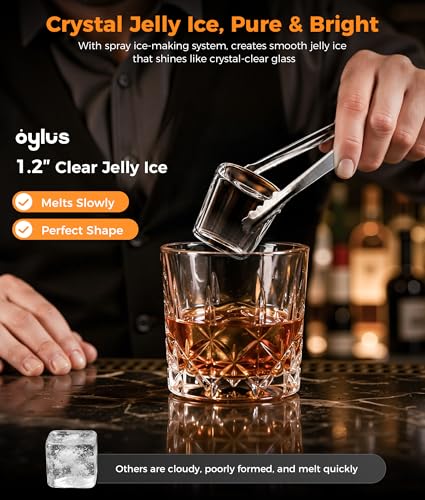 Image of Clear Ice Cube Maker, 8 Crystal Clear 1.2 inch Jelly Ice Cube Per Batch