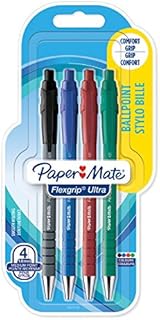 Paper Mate Flexgrip Ultra Retractable Ballpoint Pens | Medium Point (1.0 mm) | Black | 5 Count
