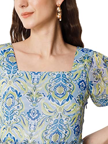 Image of ALL WAYS YOU Women's Casual Tie-Dye Half Sleeve Poly Georgette Ankle Length Dress for Women (A2107DRPR412)