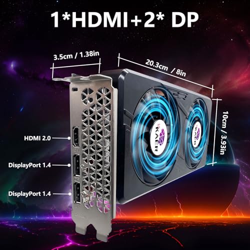 GTX 1060 6GB Computer Graphics Card, GDDR5 192bit 8K HDR VR Ready, 1060 Video Cards for Gaming PC, Tarjeta Gráfica Support Direct X12 PCIe3.0 * 16, Dual Cooling Fans, HDMI + 2*DP - Image 5