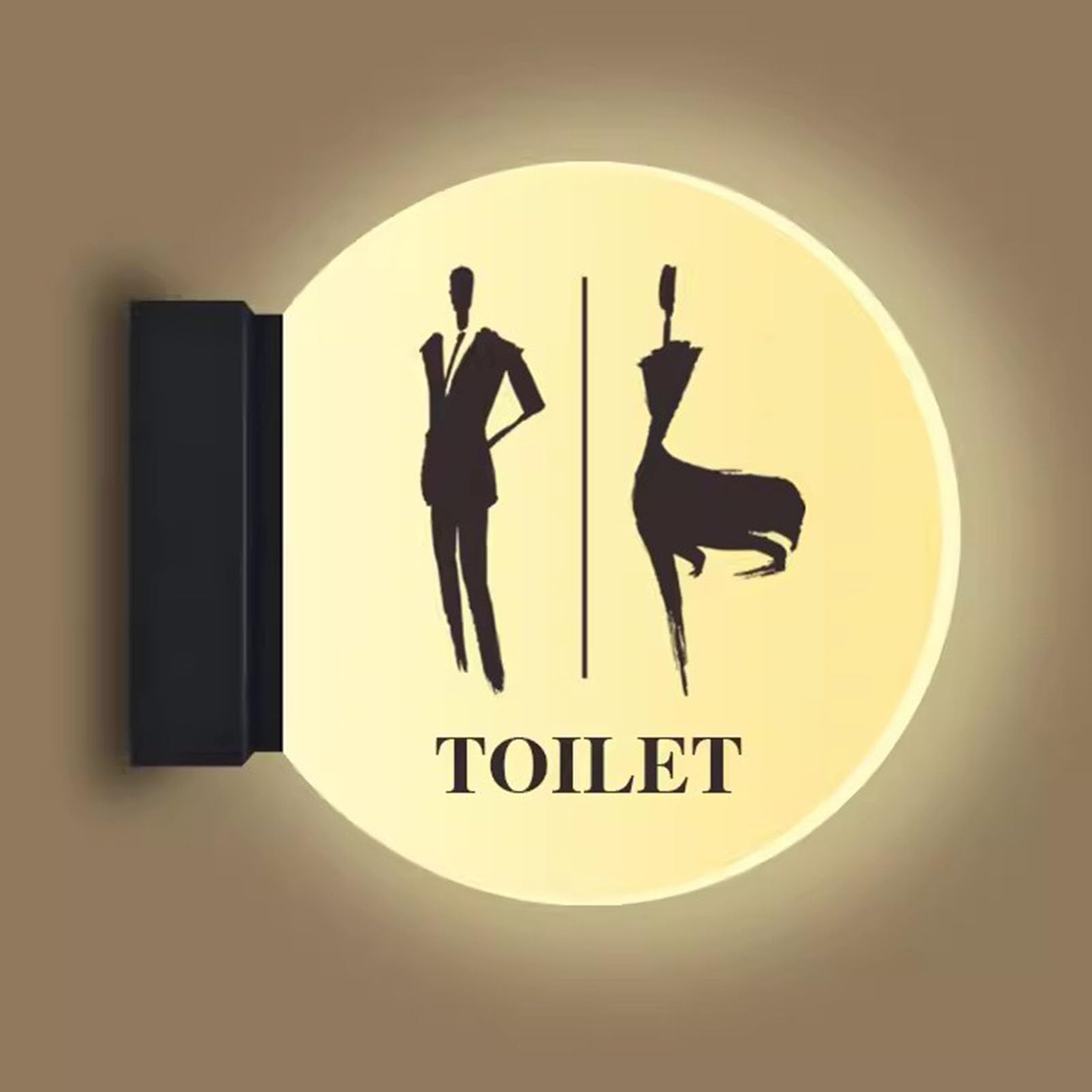 vrfvsdasAAS LED restroom sign, Bathroom Acrylic Lighted Lit Sign, 18cm, Wall Hanging Mount, for Bar Mall Washroom, Public Restrooms Service