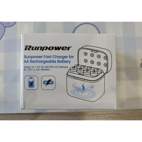 AA Battery Fast Charger, adapte to 1.2V Ni-MH/Ni-CD Battery & 1.5V Lithium Battery, Come with 8 AA Li-ion Batteries Cover