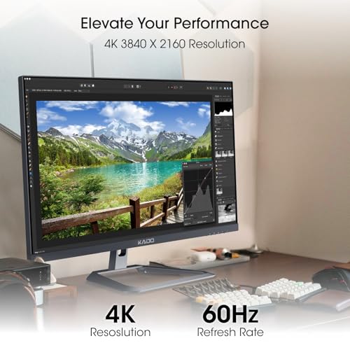 Image of Kado 2-Pack Dual 32 inch 4K 70Hz UHD 3840x2160 Flat Screen Computer Monitor | DisplayPort HDMI Dual Monitor Setup, VESA Mount Office Gaming Hybrid Built-in Speakers, Panoramic Display Multi-tasking