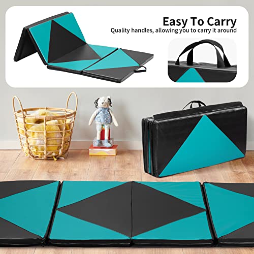 Zenova Gymnastics Mat Gym Mat Tumbling Mat For Kids 3'X6' Thick Foldable Exercise Mat Floor Mat Children Gifts #TOP3