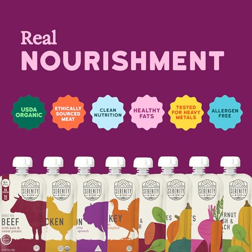 image for Serenity Kids 6+ Months Meats + Veggies Mixed Baby Food Puree Pouch Va