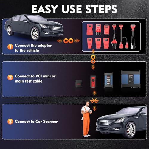 Autel OBD Adapter Kit with Blow-Molded Carrying Case, 11 Pcs OBD Connectors Compatible with All Autel Scanner Tablet Device - Image 6