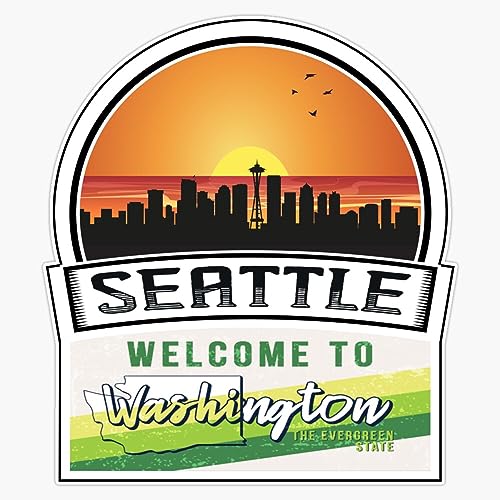 Magnet Seattle Welcome To Washington The Evergreen State Washington State And Cities Series -4 Magnet Vinyl Decal Sticker 5