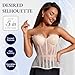 WS Waist Secrets Perfect Corset NYC OVERBUST Mesh Corset Top Lace up Shapewear with 15 Steel Boned (White Lace, M)