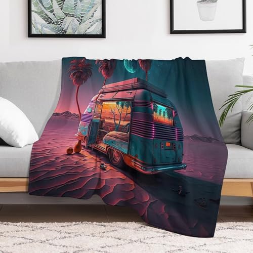 Couverture bus voiture flanelle contre le froid sur le canapé-lit et sofa - 3