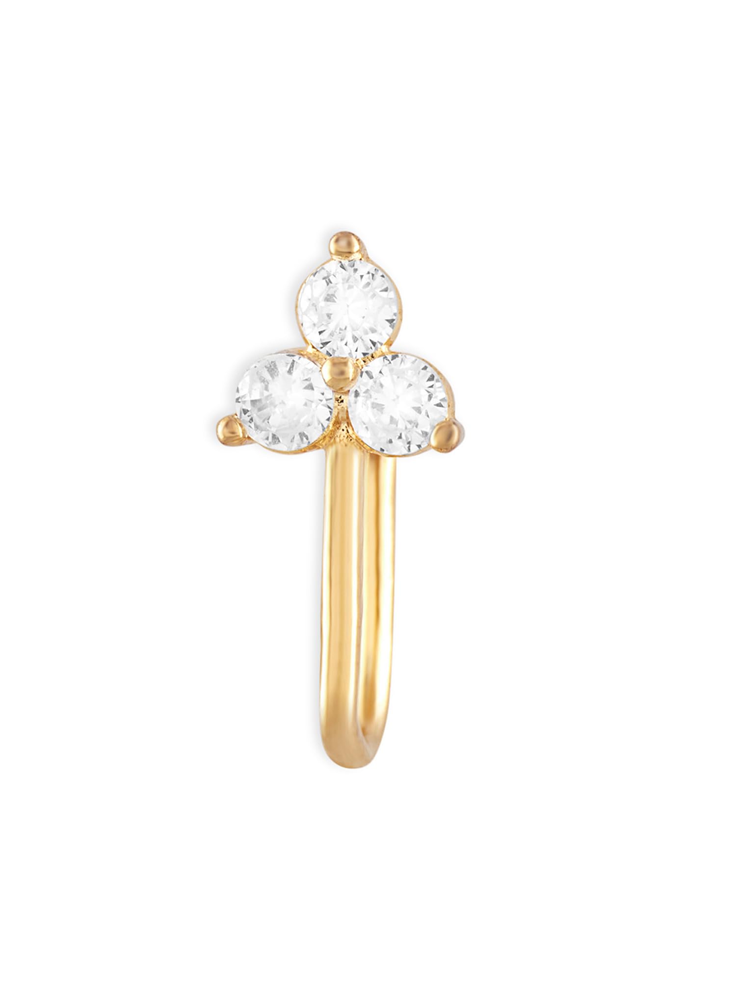 ZAVERI PEARLS Gold Tone Cubic Zirconia Embellished Contemporary Brass Clip On Nose Pin For Women-ZPFK17175 (B0CS9NYZMM) Amazon Price History, Amazon Price Tracker