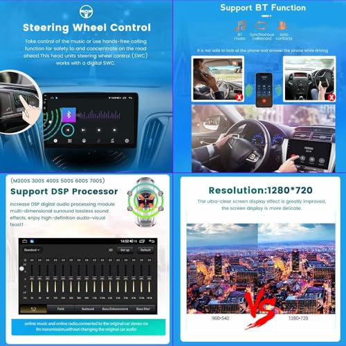 Receptor multimedia Double DIN con Android 14 y GPS de 9 pulgadas 5