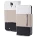 Fosmon CADDY Series Leather Wallet Case for Samsung Galaxy S4 IV / I9500 (White - Gray - Black)