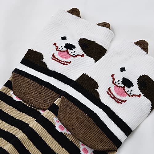 Image of CaiDieNu Women's Animal Toe Socks - Cotton Five Finger Colorful Funny Casual Crew Socks for Ladies