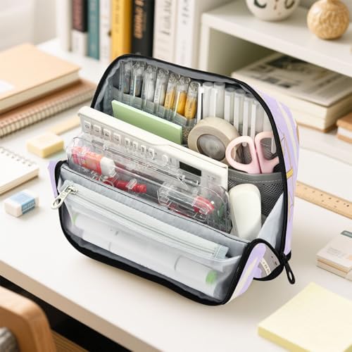 miaozhen Federmäppchen mit großem Fassungsvermögen, Make-up-Tasche, Mehrzweck-Schreibwaren, Federmäppchen für Lehrer, Schule, Tiere, Krabbe, Kaninchen, Waage, Flieder, Cartuchera para lapices