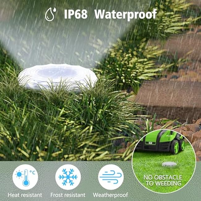 echosari Solar Ground Lights 6 Pack, Upgraded Solar Garden Lights Waterproof Long Lasting for Pathway Walkway Patio (Cool White)