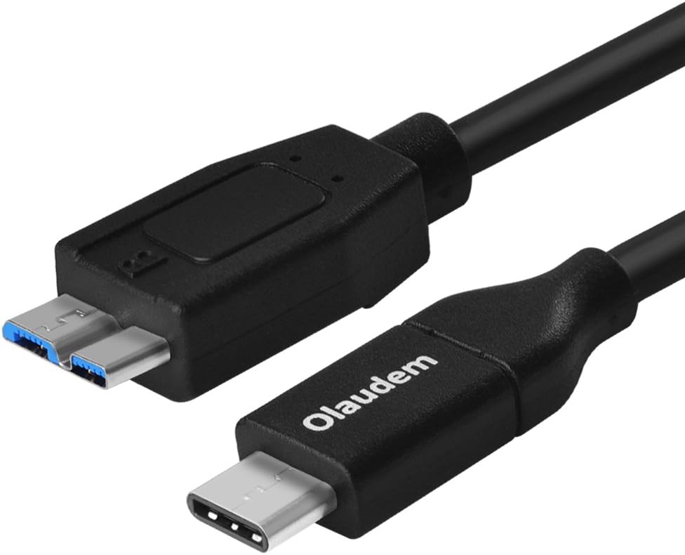 USB 3.1 Gen 2 Super-Speed 10Gbps Type C (USB-C) to Micro-B Cable for Apple MacBook Pro 2016, MacBook 2015 12", Chromebook Pixel, Galaxy S8/S8 Plus, External Hard Drive and More, 3.3Ft, Black